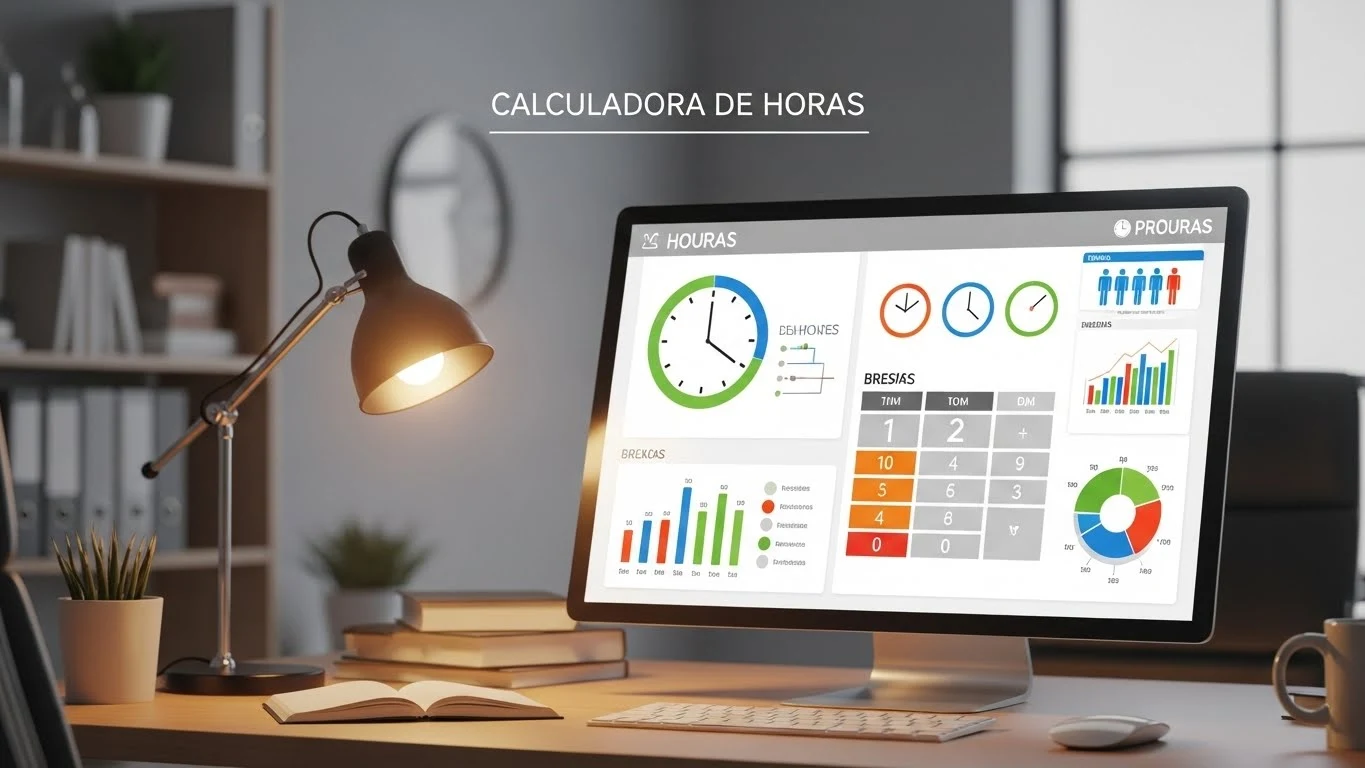 Cálculo de intervalos e horas de trabalho com calculadora de horas