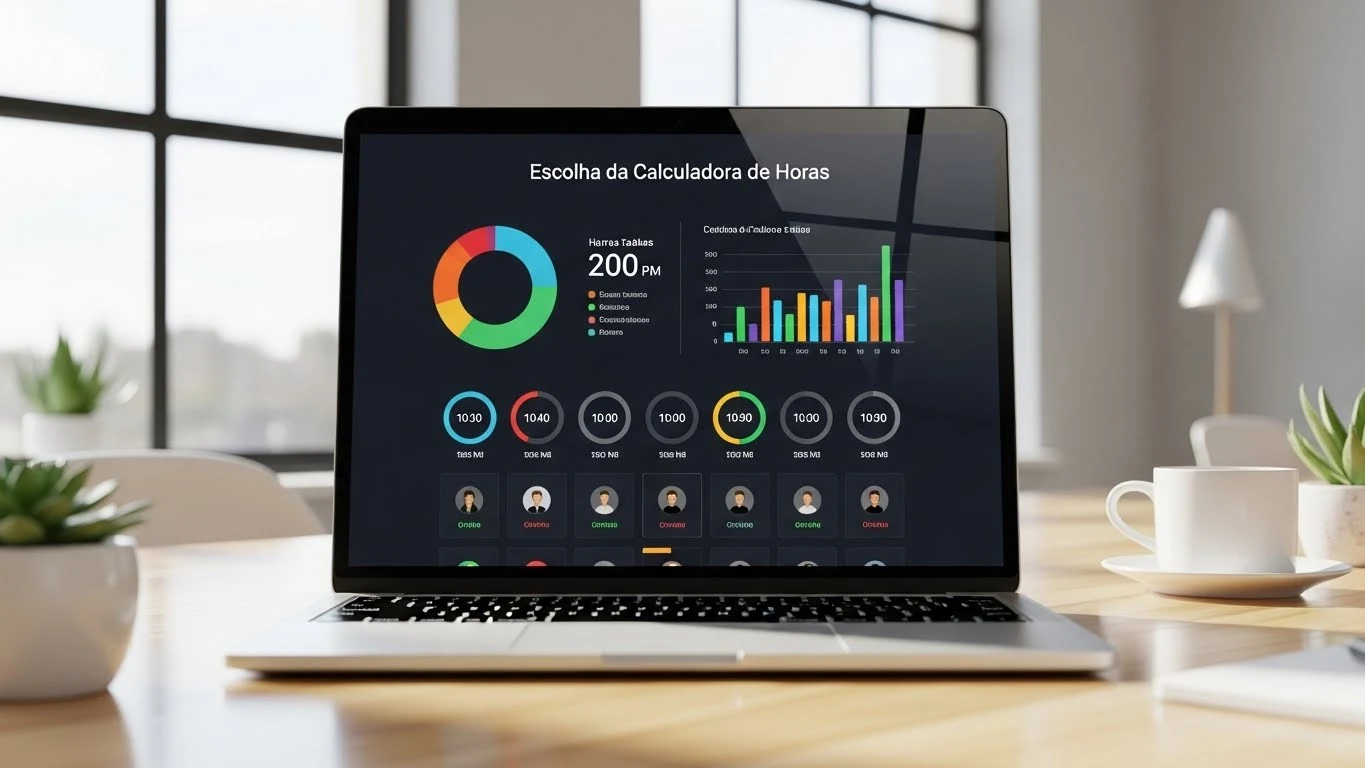 Cálculo de intervalos e horas de trabalho com calculadora de horas